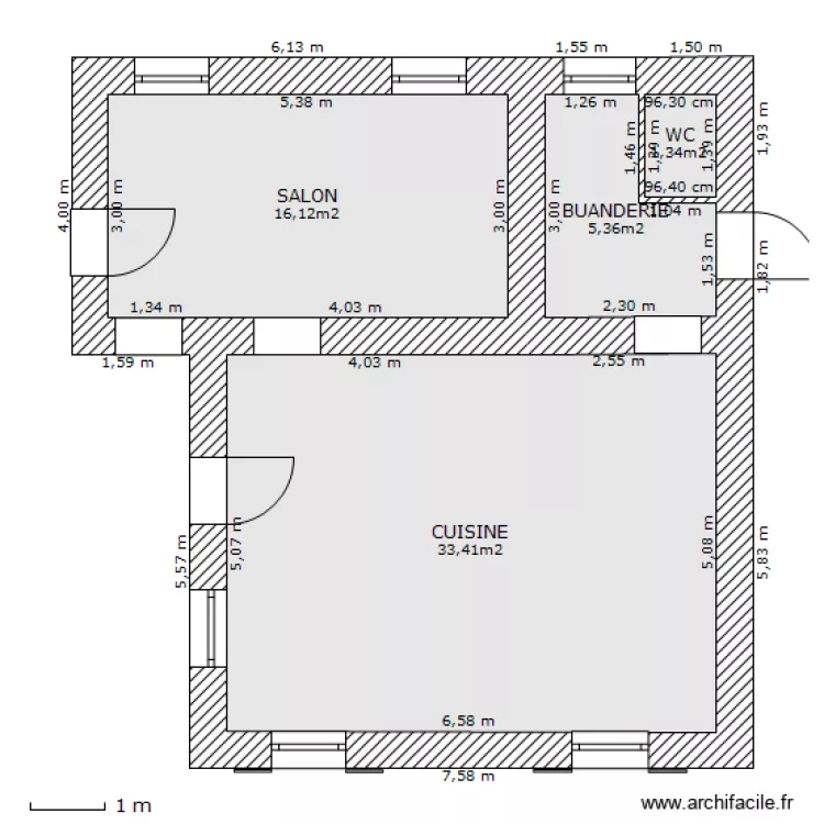 fleury RDC WC. Plan de 