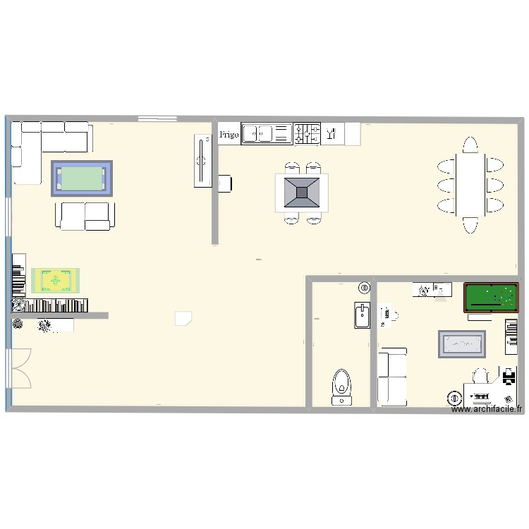 ma maison. Plan de 2 pièces et -1992 m2