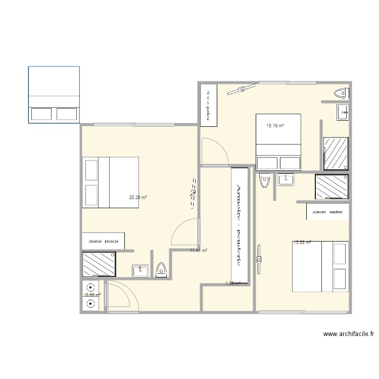 plan gasgogne rdc tracer avec sdb et meuble. Plan de 0 pièce et 0 m2