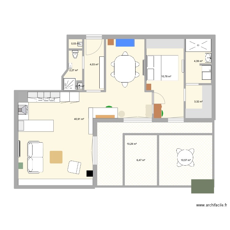 Appart Saint Ouen 3. Plan de 11 pièces et 94 m2