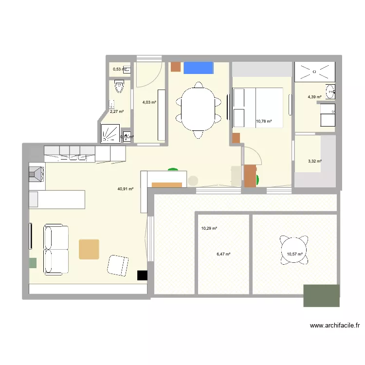 Appart Saint Ouen 3. Plan de 