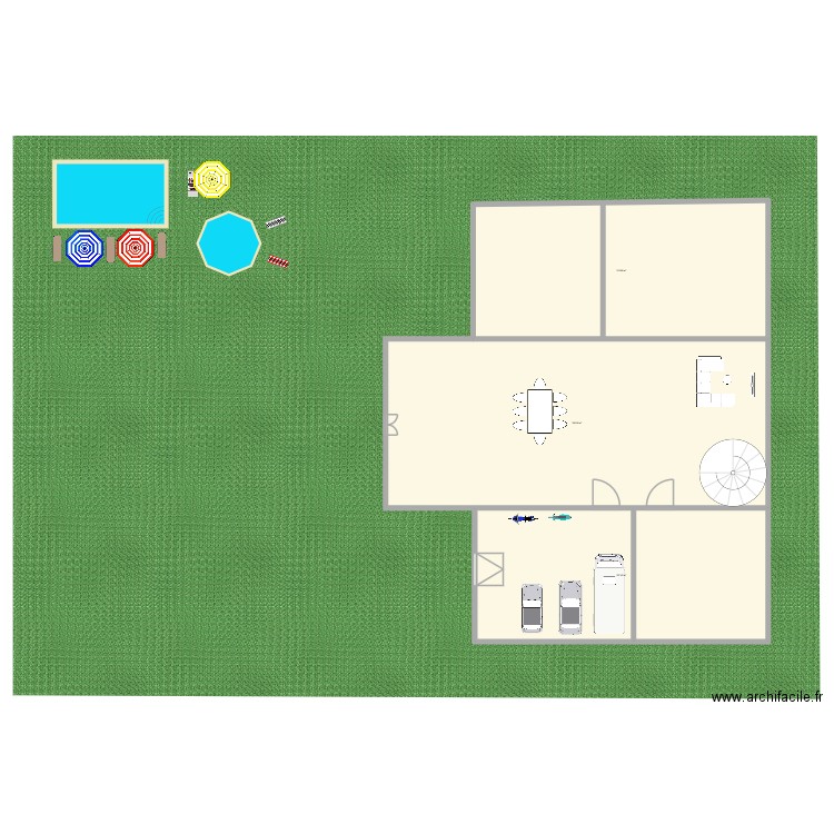 Maison idéal. Plan de 3 pièces et 772 m2