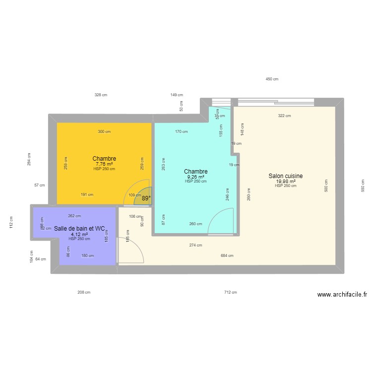 ALI BONDY. Plan de 4 pièces et 41 m2