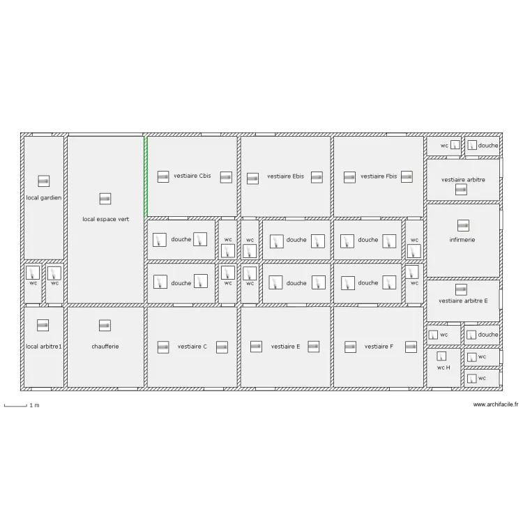 vestiaires Marcel bienfait. Plan de 