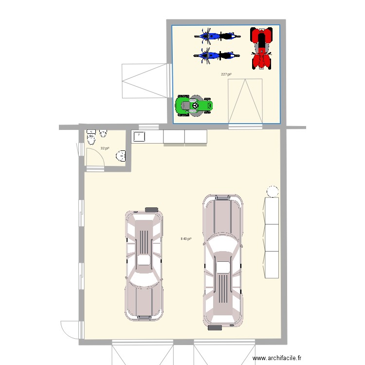 garage. Plan de 0 pièce et 0 m2