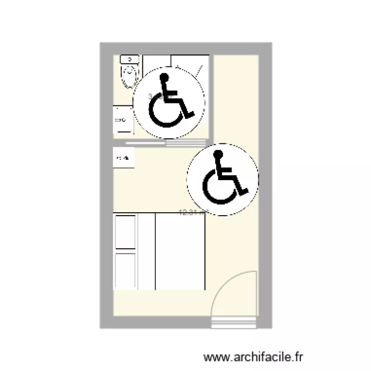 Chambre Kyriad. Plan de 