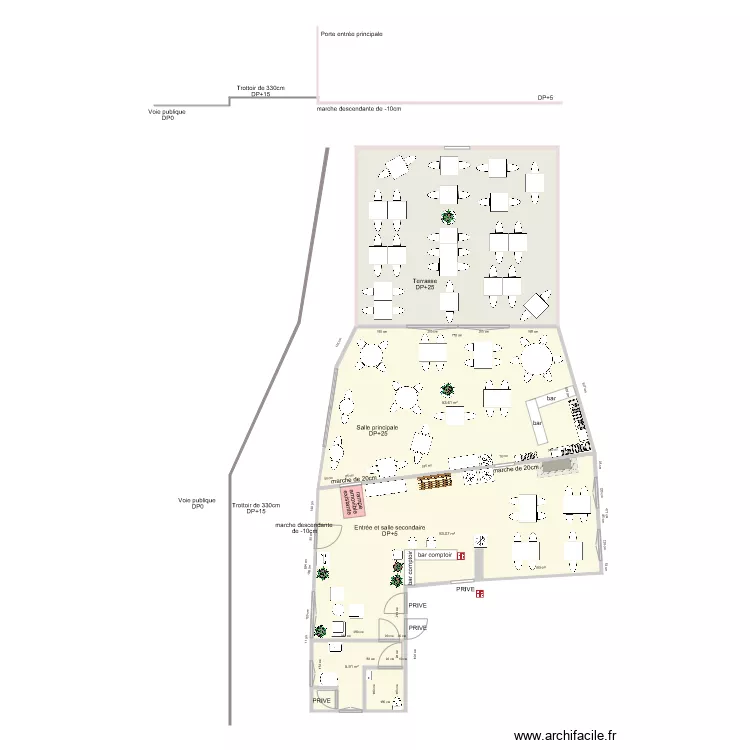 LA VILLA DES ROSES AVANT TRAVAUX. Plan de 