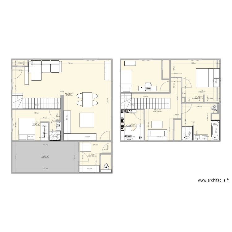 test 2. Plan de 15 pièces et 132 m2