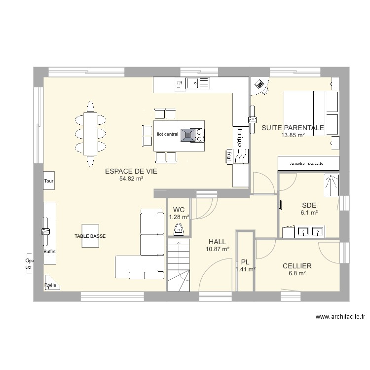 ameublement RDC bis. Plan de 0 pièce et 0 m2