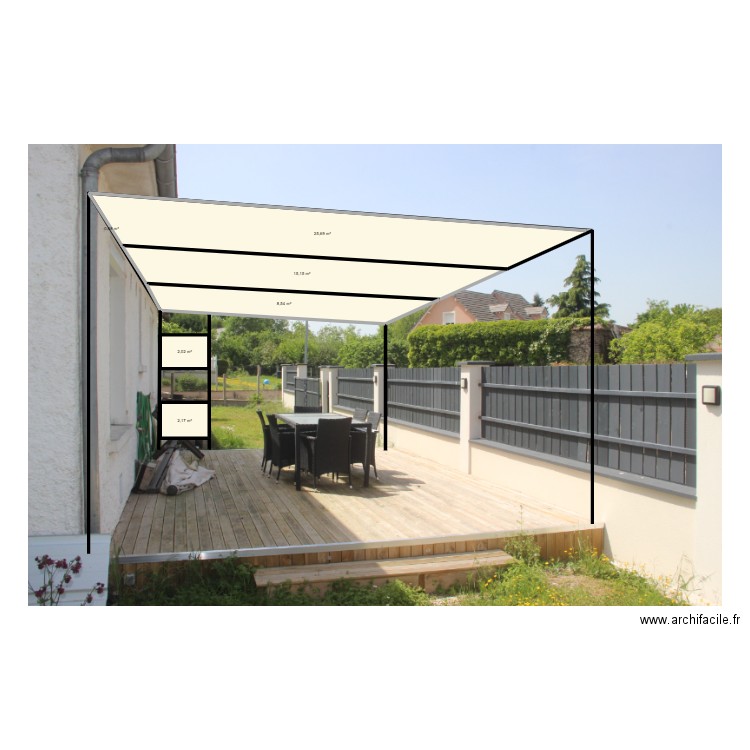 Pergolas. Plan de 6 pièces et 54 m2