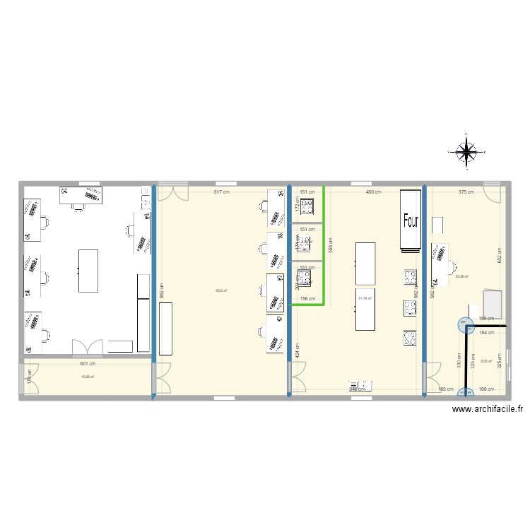 metro. Plan de 8 pièces et 168 m2