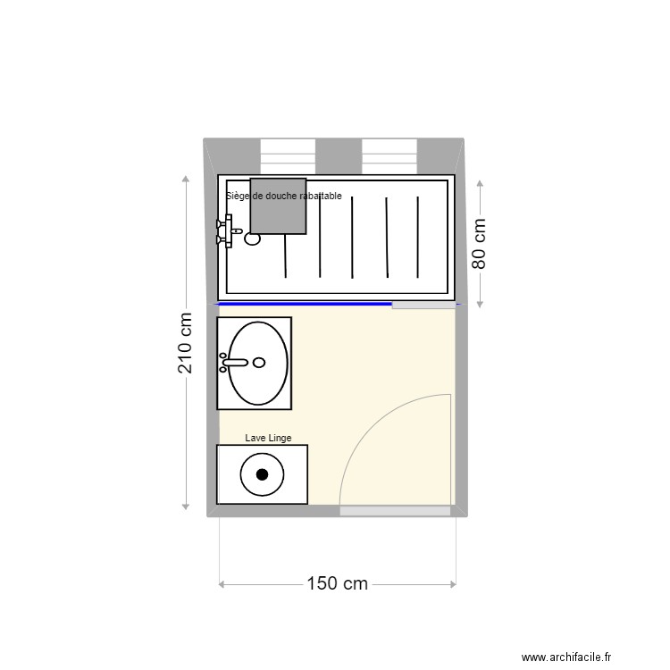 Bouzon. Plan de 2 pièces et 3 m2