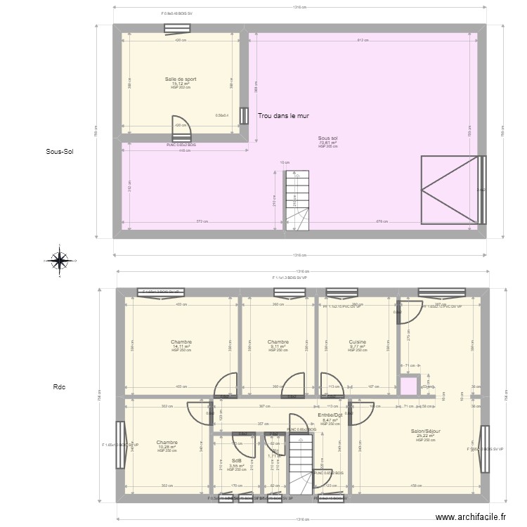 ML23018588 DAUJAN. Plan de 12 pièces et 170 m2