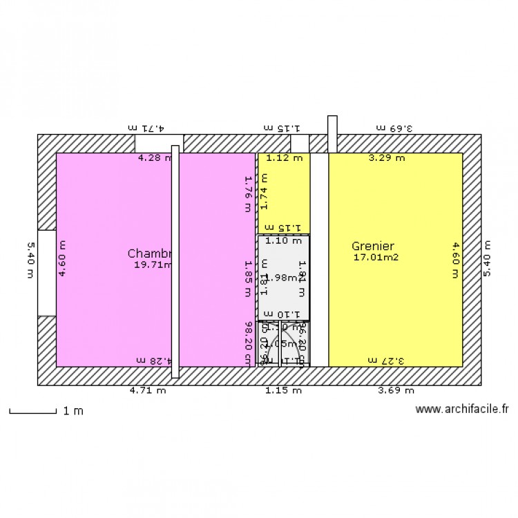 Combles. Plan de 0 pièce et 0 m2