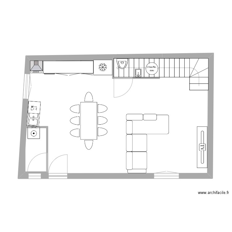 RDC ST VALIER 3. Plan de 3 pièces et 14 m2