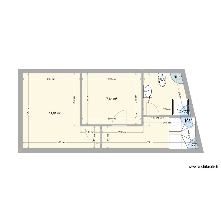 Comble VILLERVILLE. Plan de 0 pièce et 0 m2
