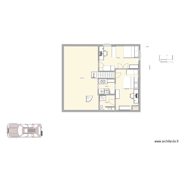 Maison v2. Plan de 6 pièces et 94 m2