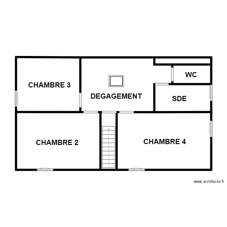 ALAIN 2. Plan de 6 pièces et 82 m2