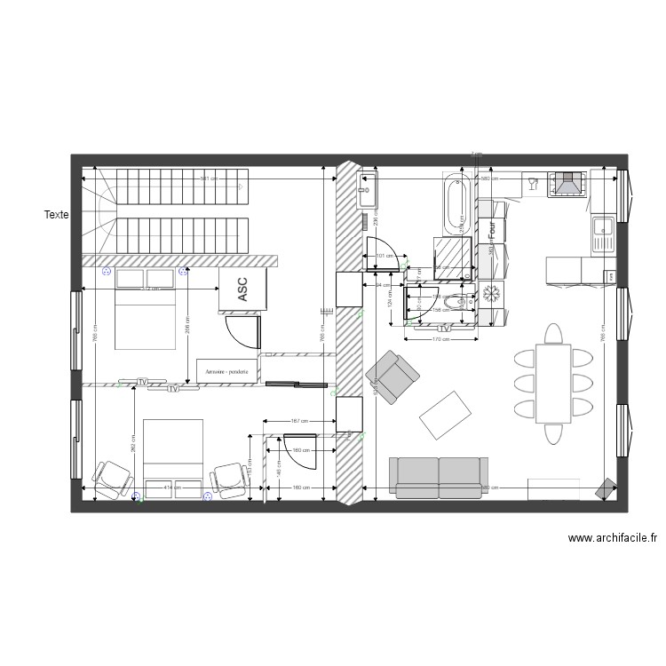 appart 2eme etage 16 porte ch modif 4. Plan de 0 pièce et 0 m2