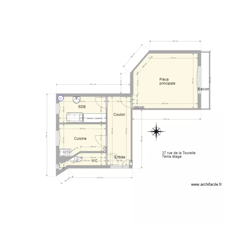 Tourelle 37 7eme. Plan de 