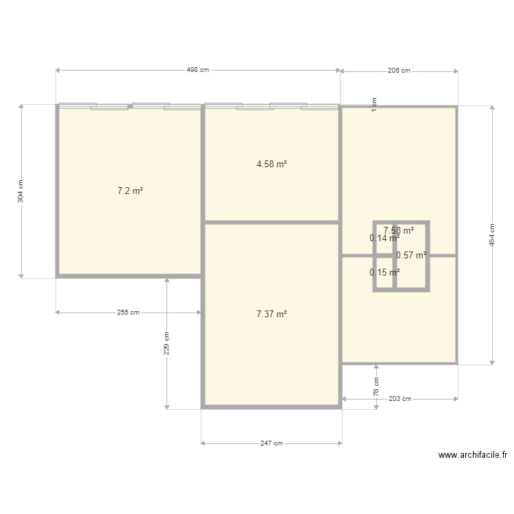 Benoit. Plan de 7 pièces et 28 m2