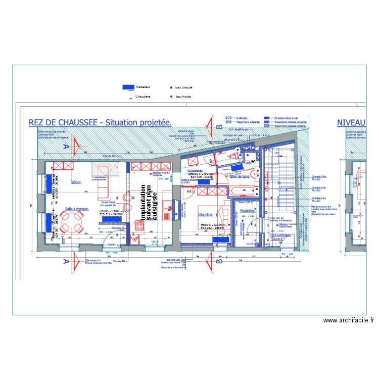 Plan plomberie RDC DUWEZ. Plan de 0 pièce et 0 m2