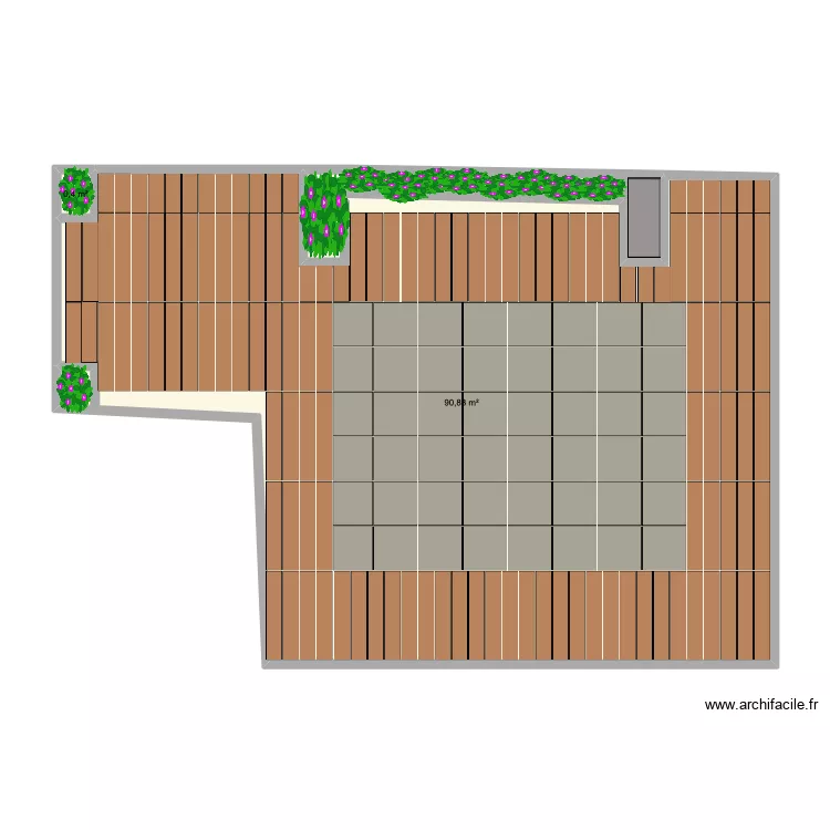 Terrasse calpinage. Plan de 