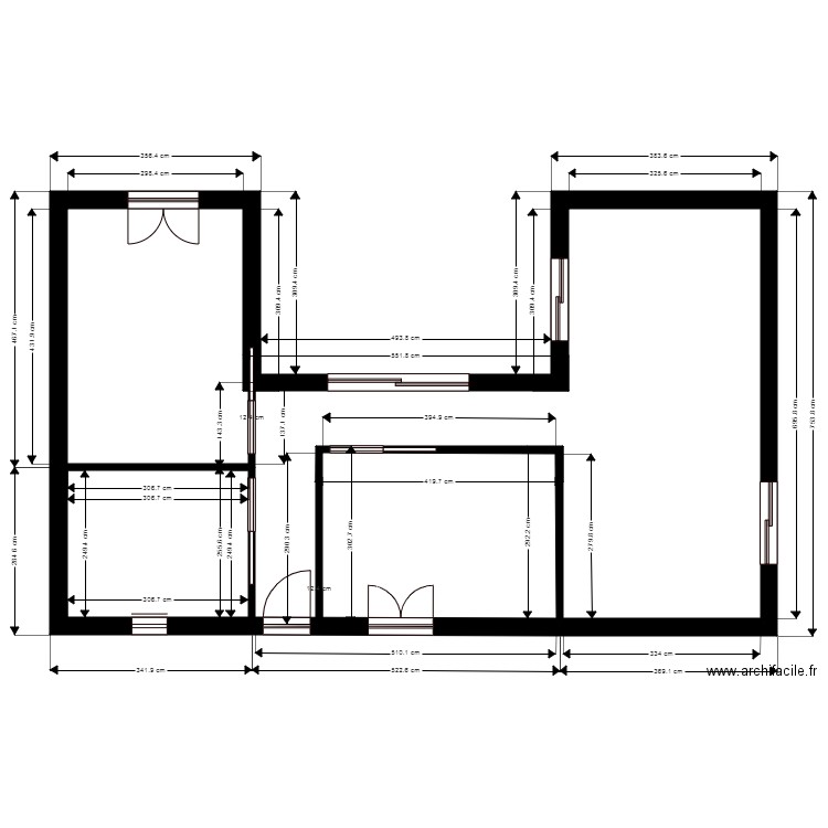 maison U. Plan de 0 pièce et 0 m2