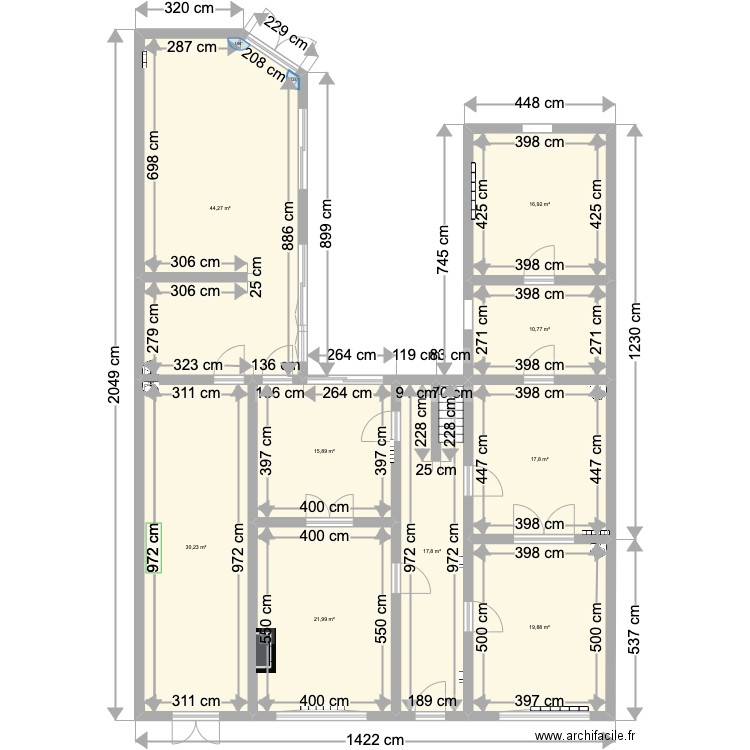 EghezeeBas - RDC AVANT. Plan de 9 pièces et 196 m2