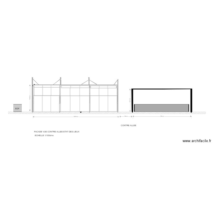 FACADE CONTRE ALLEE  ETAT DES LIEUX. Plan de 0 pièce et 0 m2