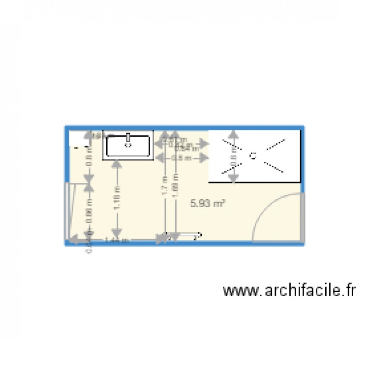 salle de bain RDC. Plan de 0 pièce et 0 m2