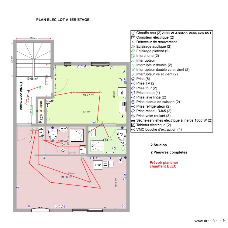 PLAN ELEC LOT A 1ER ETAGE 15 05 2020. Plan de 0 pièce et 0 m2