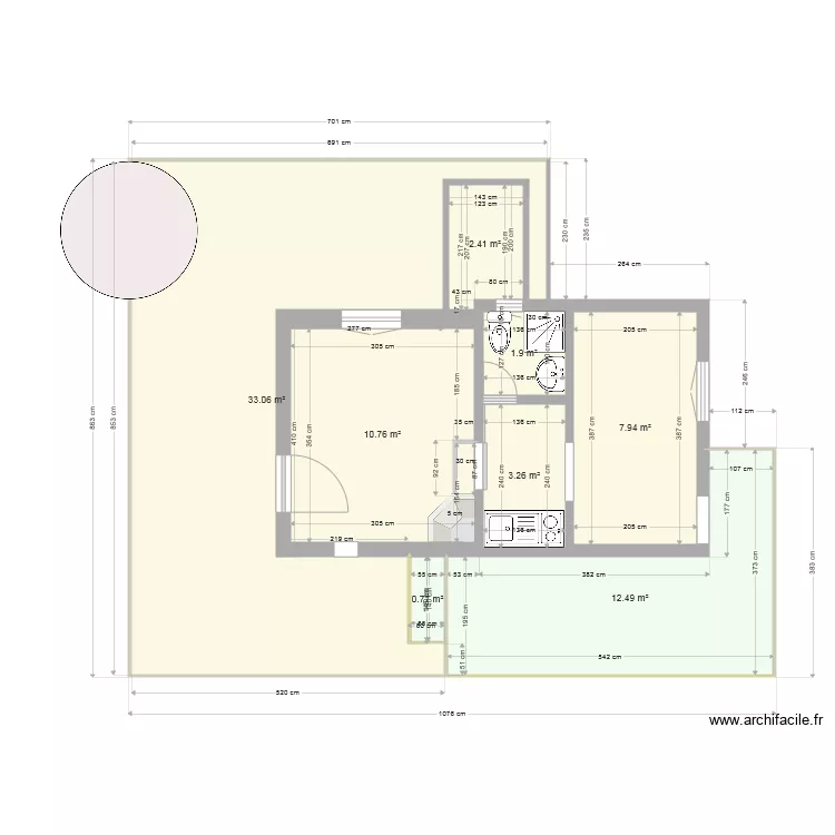Cabanon 3. Plan de 