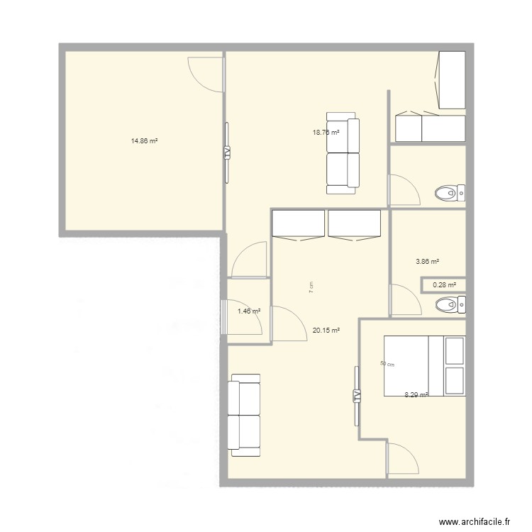 Coloc format 2 appartements. Plan de 0 pièce et 0 m2