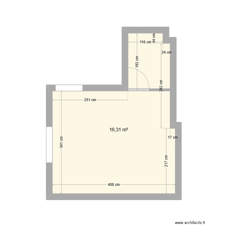 Durand - EDL. Plan de 1 pièce et 16 m2
