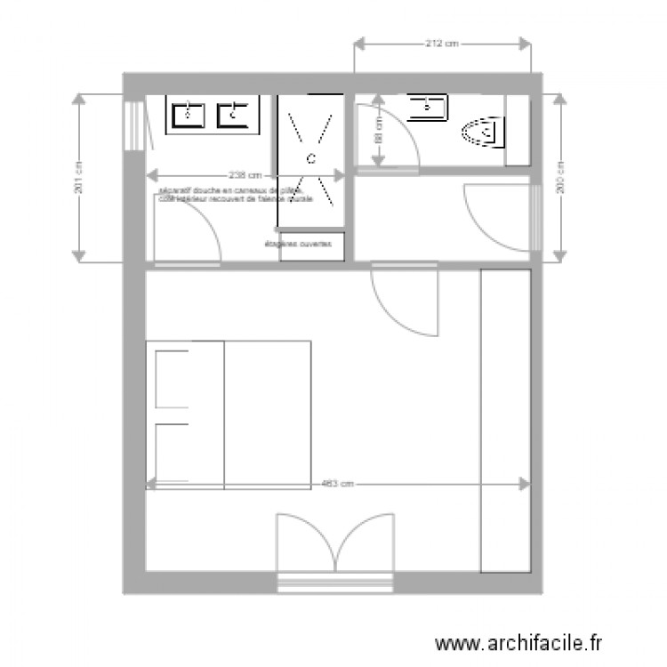 sdb rez de chaussée clarisse et baptiste 4. Plan de 0 pièce et 0 m2