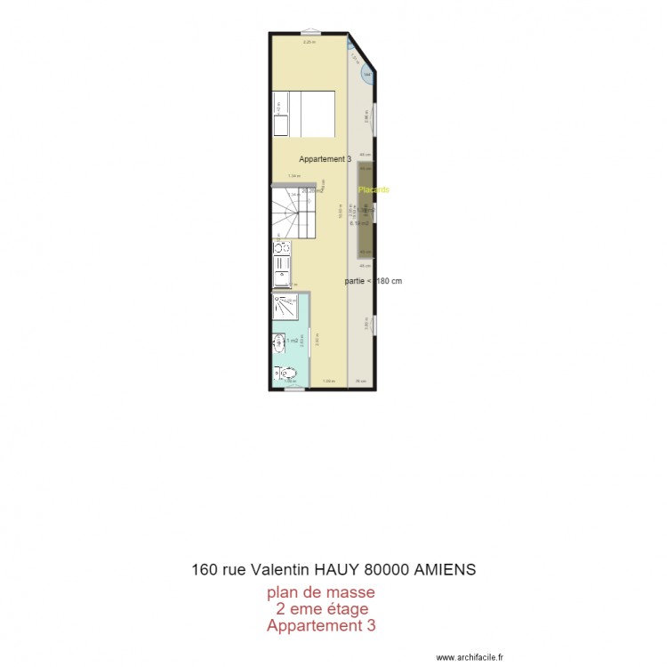plan de masse 160 Valentin Hauy 80000 AMIENS 2eme étage appartement 3. Plan de 0 pièce et 0 m2