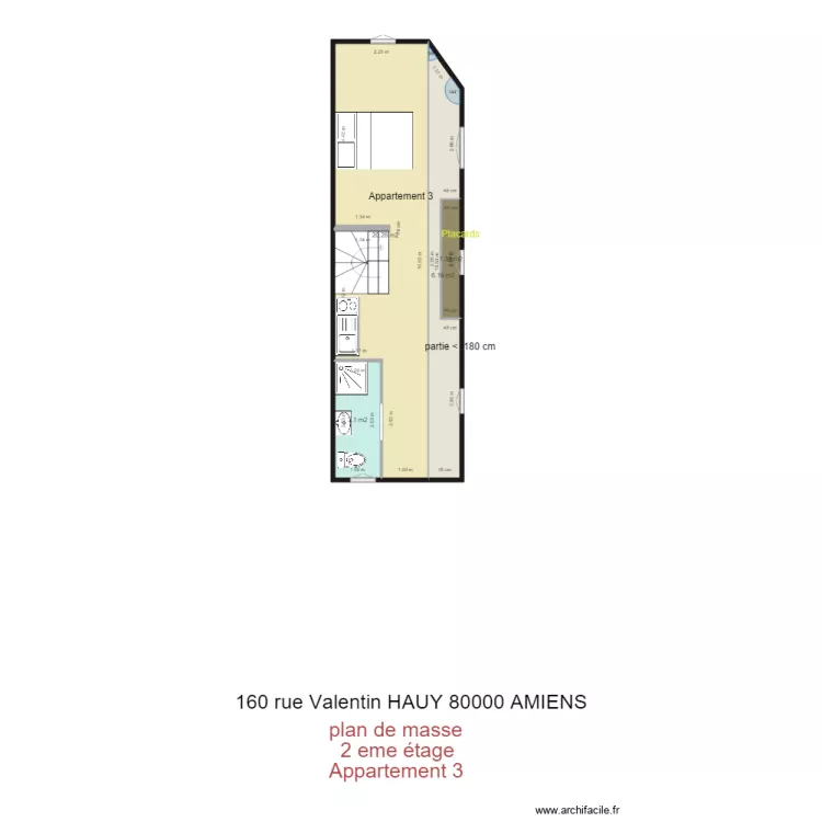 plan de masse 160 Valentin Hauy 80000 AMIENS 2eme &eacute;tage appartement 3. Plan de 