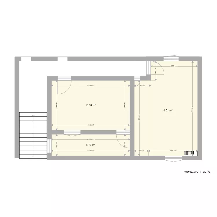 2&egrave;me niveau projet 3 CHAMBRES. Plan de 