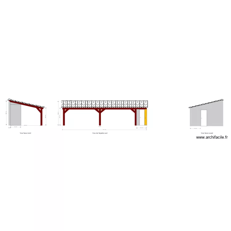 plan cuisine fa&ccedil;ade sud. Plan de 