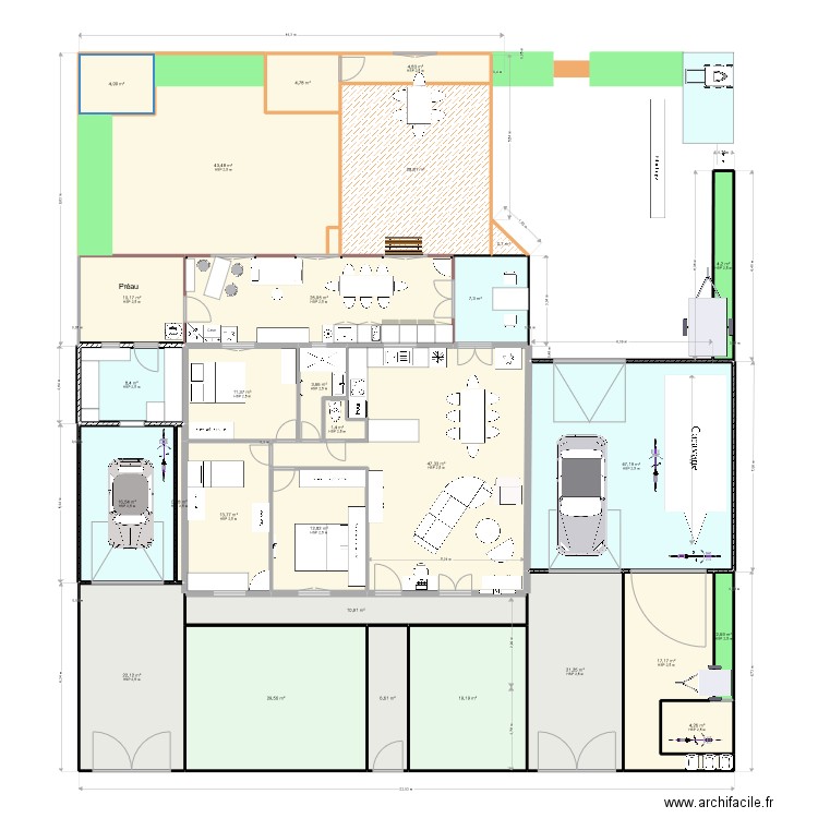 Saint andré janvier 2023. Plan de 29 pièces et 432 m2