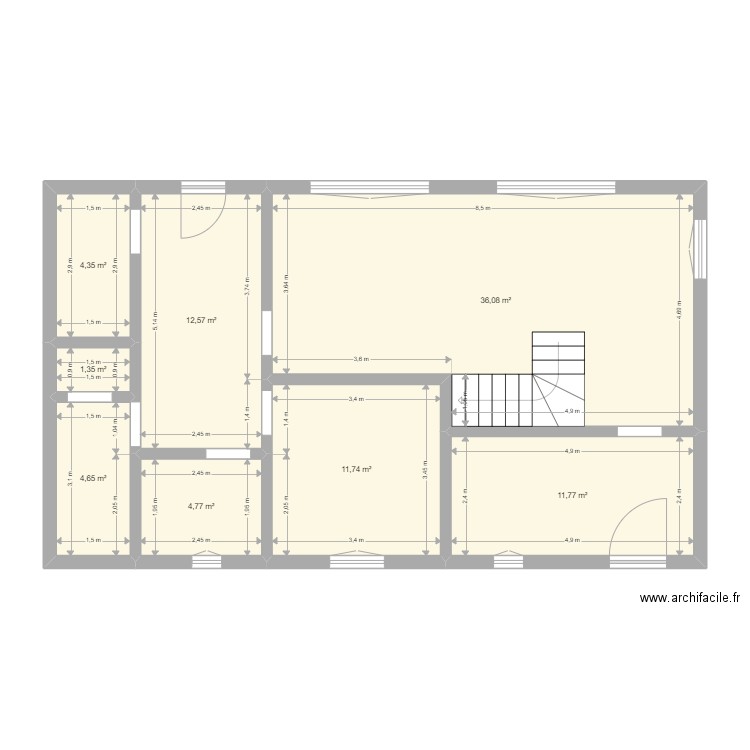 Alliot. Plan de 13 pièces et 209 m2