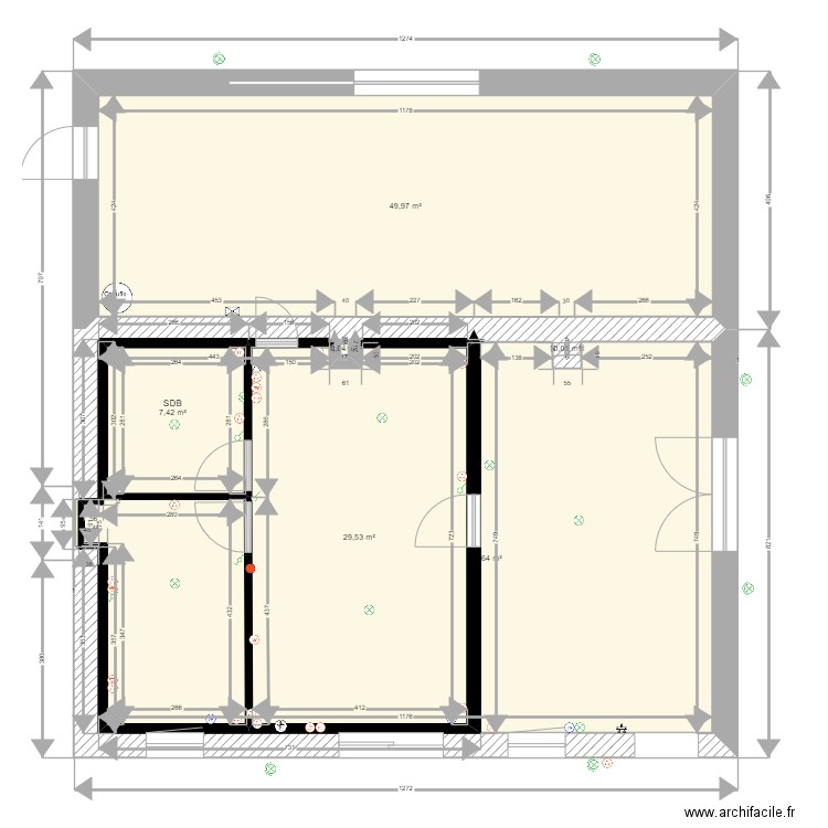 Petit  AULNAY (Urbanisme). Plan de 12 pièces et 263 m2