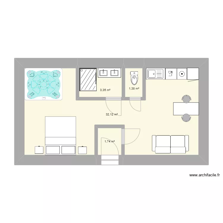 Gite 2 - RDC - Spa. Plan de Gite 2 - RDC - Spa. Plan de