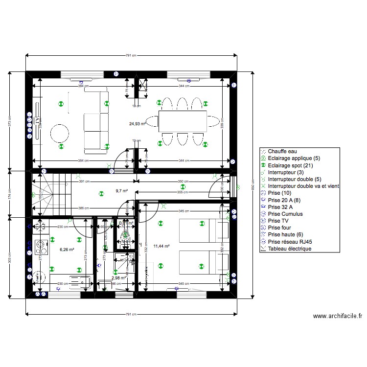 R+1 - EDOUARD. Plan de 6 pièces et 56 m2