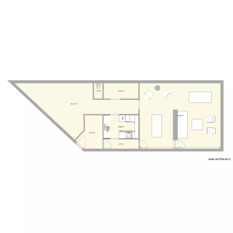 Maison place V2 RDC. Plan de 