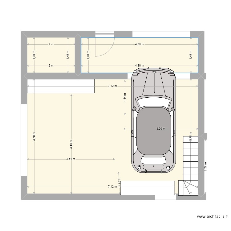 grange guip 5. Plan de 3 pièces et 44 m2