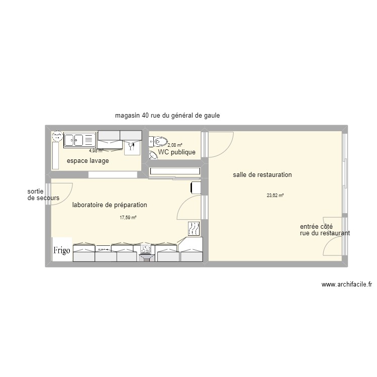 magasin. Plan de 0 pièce et 0 m2