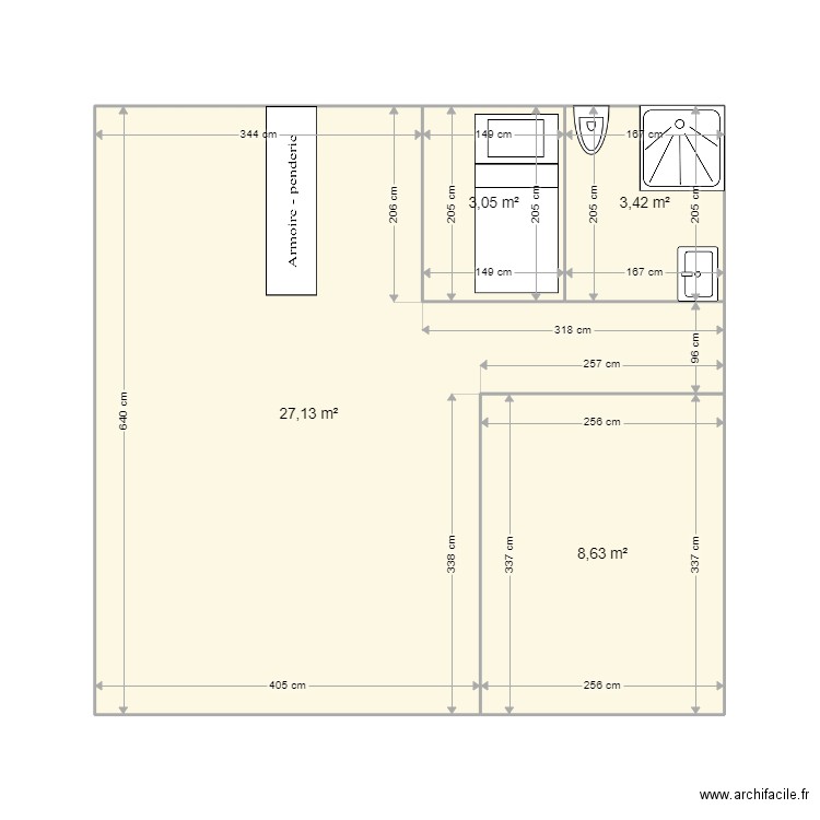 katakalidis. Plan de 4 pièces et 42 m2