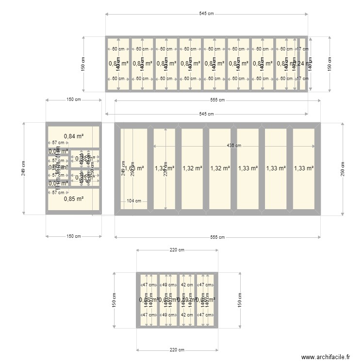 piscine. Plan de 27 pièces et 22 m2